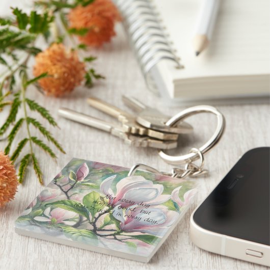 Porte-clés Fleurs et devis Magnolia (Devant Droit)