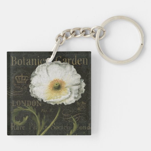 Porte-clés Fleurs et feuille blancs (Dos)