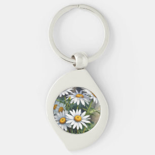 Porte-clés Fleurs et marguerites Elégante aquarelle
