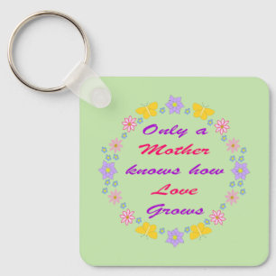 Porte-clés Fleurs et papillons de la Fête des mères à double