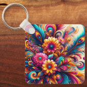 Porte-clés Fleurs et Plumes (Recto)