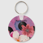 Porte-clés Fleurs et vinyle (Recto)
