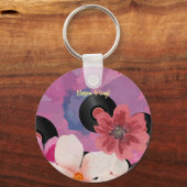 Porte-clés Fleurs et vinyle (Verso)