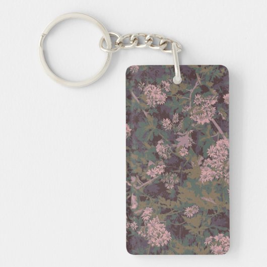 Porte-clés Fleurs, feuilles, et camouflage (Devant)