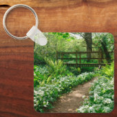 Porte-clés Fleurs | Fleurs sauvages blancs en forêt (Recto)