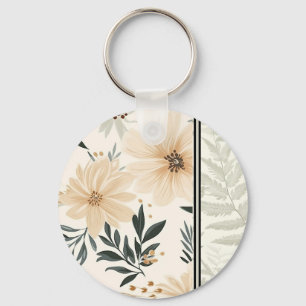 Porte-clés Fleurs fleurs sauvages douces et blanches