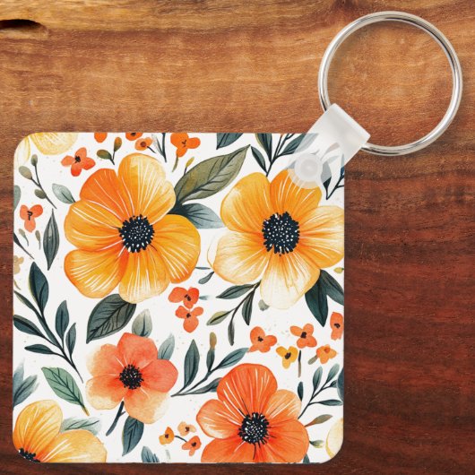 Porte-clés Fleurs Floral Pattern Sublimation-95654 (Verso)