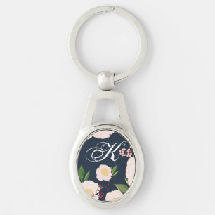 Porte-clés Fleurs florales blanches Porte - clés personnalisé
