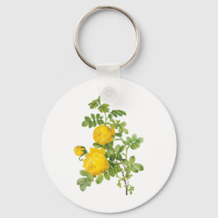 Porte-clés Fleurs Florales Vintage, Roses Jaunes par Redoute