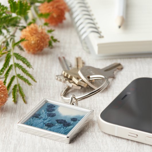 Porte-clés Fleurs foncées (Côté)