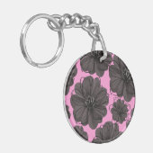 Porte-clés Fleurs gris foncé (Devant gauche)