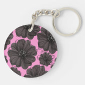 Porte-clés Fleurs gris foncé (Dos)