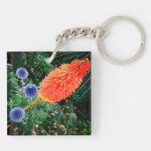 Porte-clés Fleurs grises et oranges (Dos)