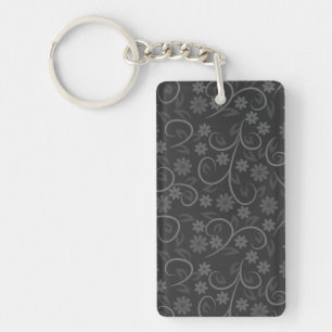 Porte-clés Fleurs grises mignonnes motif lancer oreiller