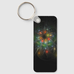Porte-clés Fleurs imaginaires fractales douces et tendres