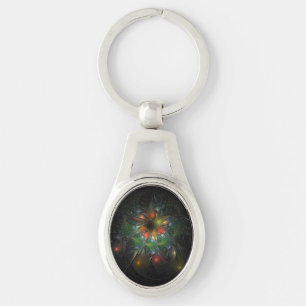Porte-clés Fleurs imaginaires fractales douces et tendres