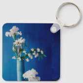Porte-clés Fleurs | Iris blancs dans le Vase (Dos)