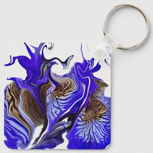 Porte-clés Fleurs Iris Violets (Dos)