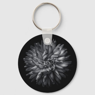 Porte-clés Fleurs jardins En Noir Et Blanc 20