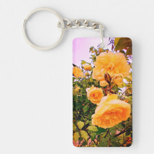 Porte-clés Fleurs jaunes