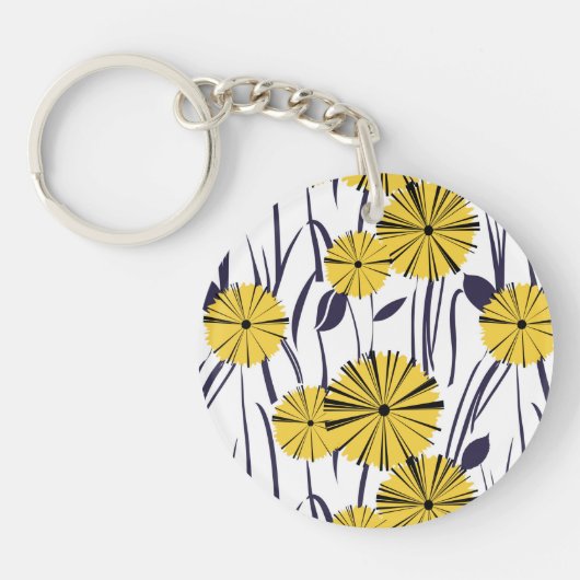 Porte-clés Fleurs jaunes (Devant)