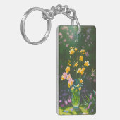 Porte-clés Fleurs jaunes dans un Porte - clé acrylique de jar (Devant gauche)