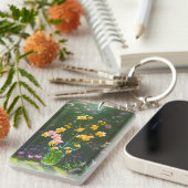 Porte-clés Fleurs jaunes dans un Porte - clé acrylique de jar (Devant droit)