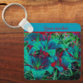 Porte-clés Fleurs Lys Bleues Vivides Personnalisées (Recto)