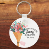 Porte-clés Fleurs m'aidant à faire pousser la bague clé (Recto)