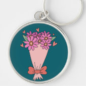 Porte-clés Fleurs mignonnes amour dessin (Devant)