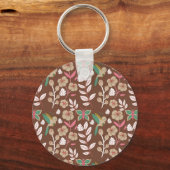 Porte-clés Fleurs motifs florales sans soudure, feuilles, pap (Recto)