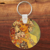 Porte-clés fleurs mucha (Recto)