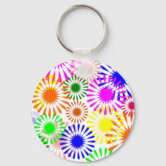 Porte-clés Fleurs multicolores (Recto)
