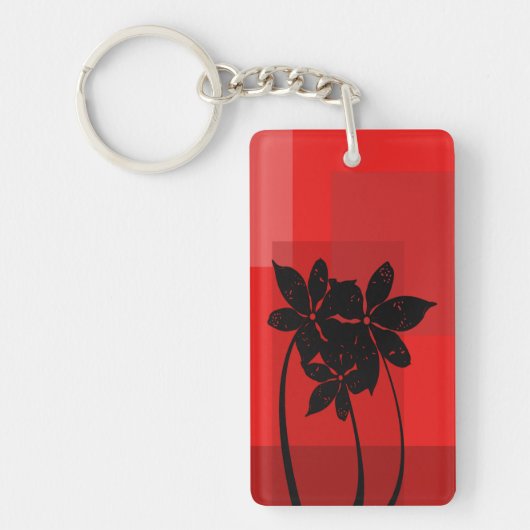 Porte-clés Fleurs noires (Devant)