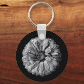 Porte-clés Fleurs Noires Et Blanches 10 (Recto)