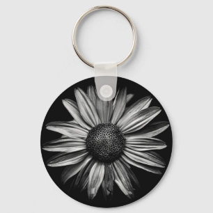 Porte-clés Fleurs Noires Et Blanches 18