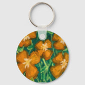Porte-clés Fleurs orange (Verso)