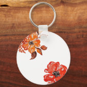 Porte-clés Fleurs orange d'aquarelle (Verso)