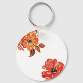 Porte-clés Fleurs orange d'aquarelle (Verso)