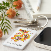 Porte-clés Fleurs orange vives (Devant droit)