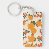 Porte-clés Fleurs Oranges, Motif Floral, Motif De Fleurs (Devant)