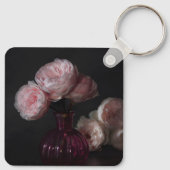 Porte-clés Fleurs | Pale Pink Peonies dans Vase (Dos)