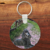 Porte-clés Fleurs Porte - clés de caniche noir (Recto)