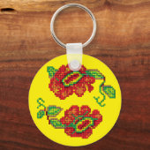 Porte-clés Fleurs Pour Mon Belle II - Bkg Jaune. (Recto)