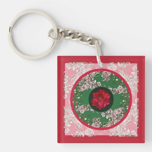 Porte-clés Fleurs pour Noël (Devant)