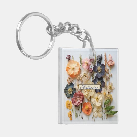 Porte-clés Fleurs Pressées Séchées (Devant gauche)