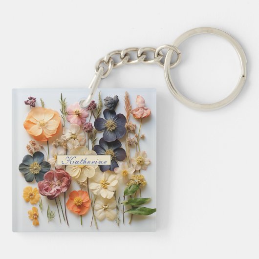Porte-clés Fleurs Pressées Séchées (Dos)
