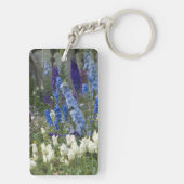 Porte-clés Fleurs printanières le long d'un chemin de jardin, (Dos)