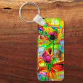 Porte-clés Fleurs psychédéliques Abstraites (Recto)