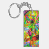 Porte-clés Fleurs psychédéliques Abstraites (Devant gauche)